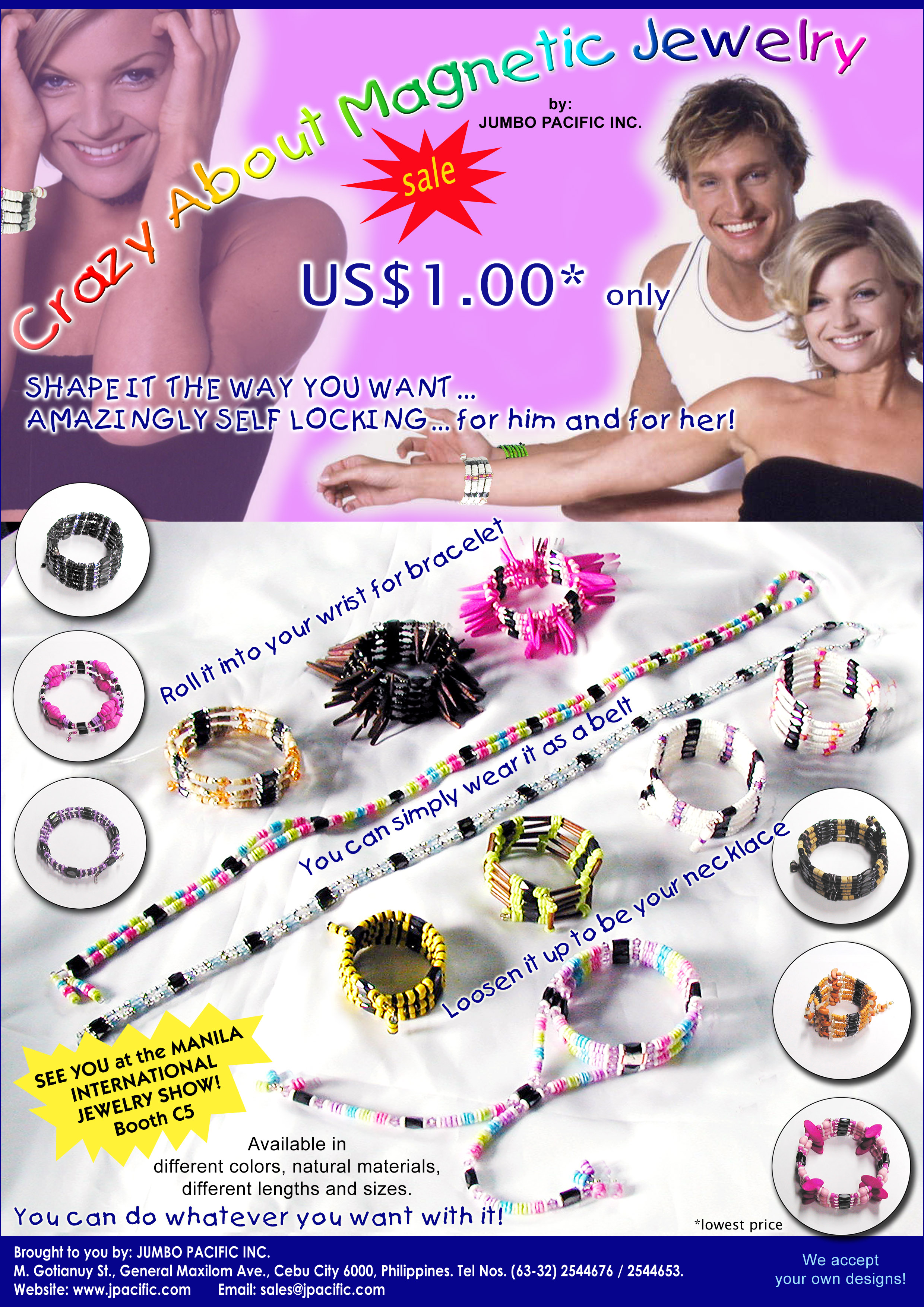 Philippine shell magnetic jewelry belts bracelets necklace collection