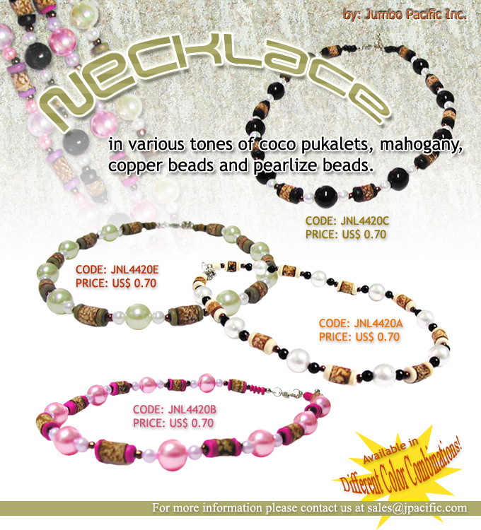 Philippine fashion product pearlize beads necklace collection